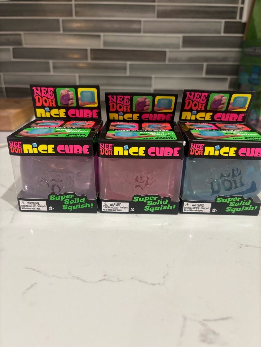 NeeDoh Nice Cube Kids Squishy Toy - Pink, Purple, Blue